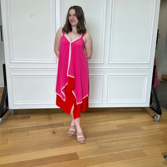 Silk Diane Von Furstenberg Pink and Red dress - Picture 4 of 9